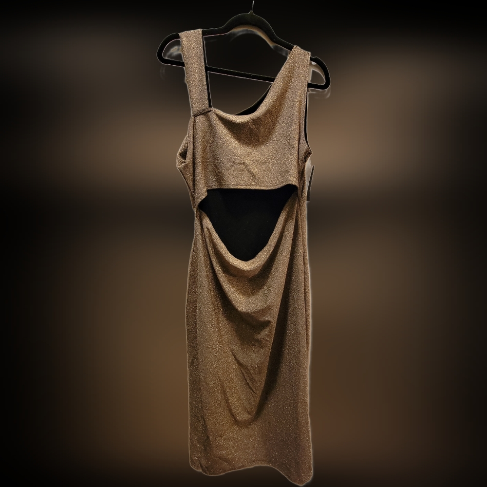 NWT Sparkly Gold Bodycon Dress with Cutouts Melrose and Market Size XL